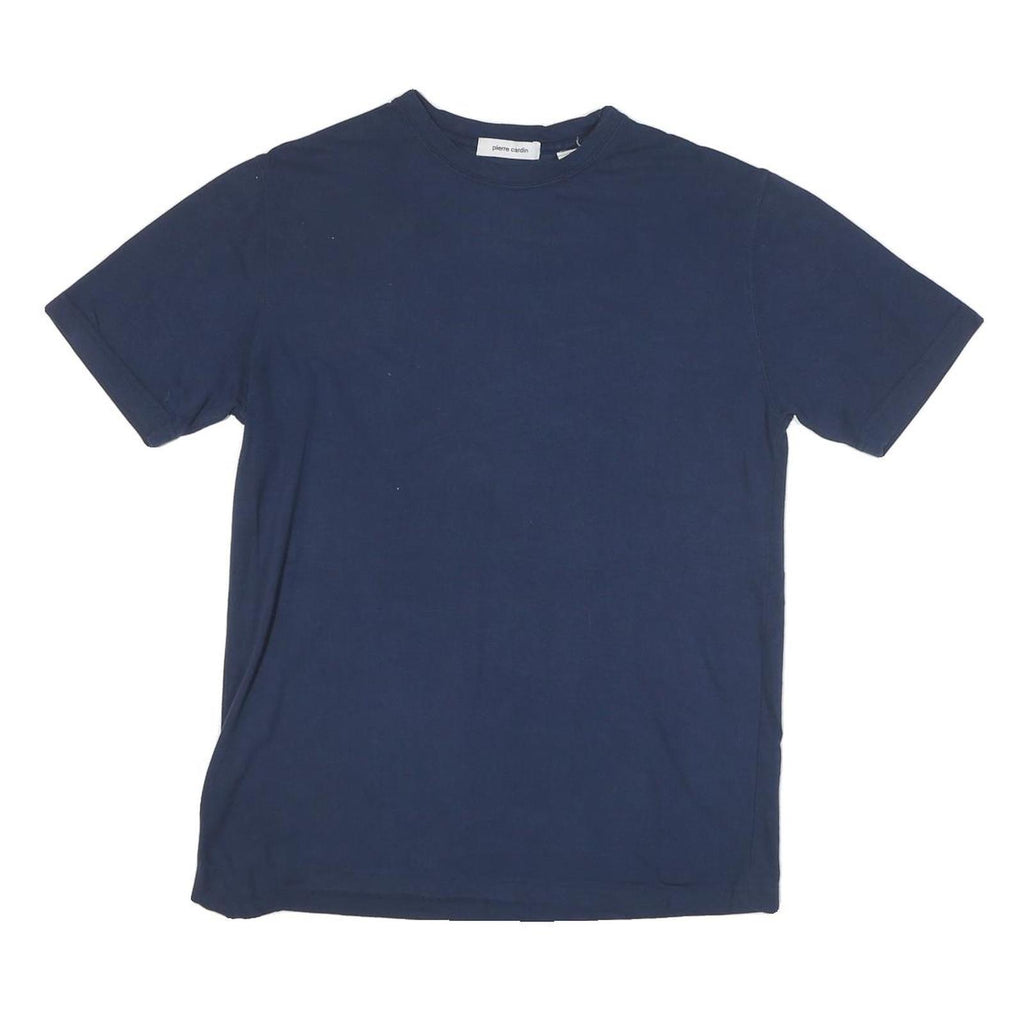 PIERRE CARDIN Mens Blue T-Shirt S Short Sleeve Crew Neck Plain Classic Fit