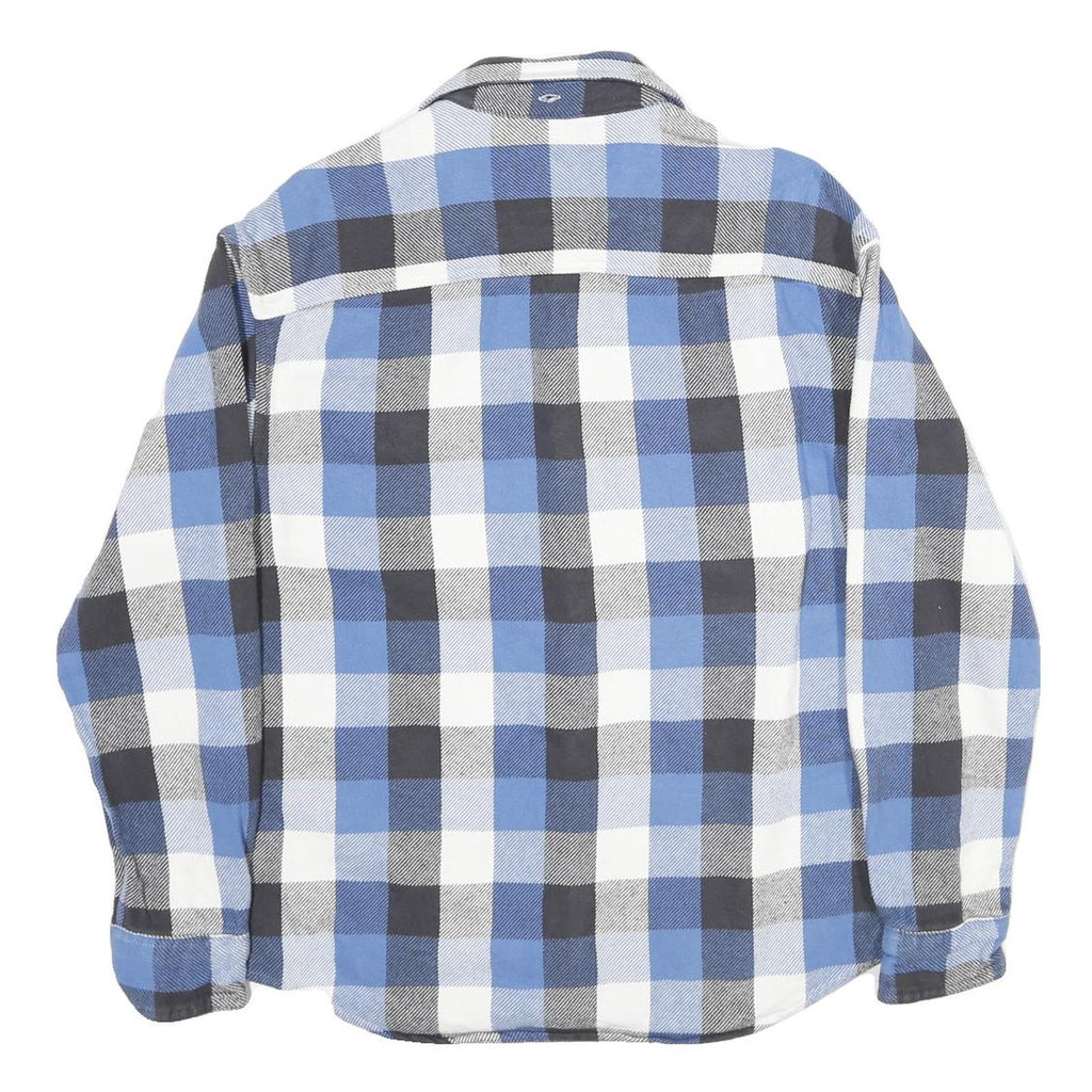 AMERICAN EAGLE Mens Blue And Black Check Shirt M Cotton Classic Fit Casual