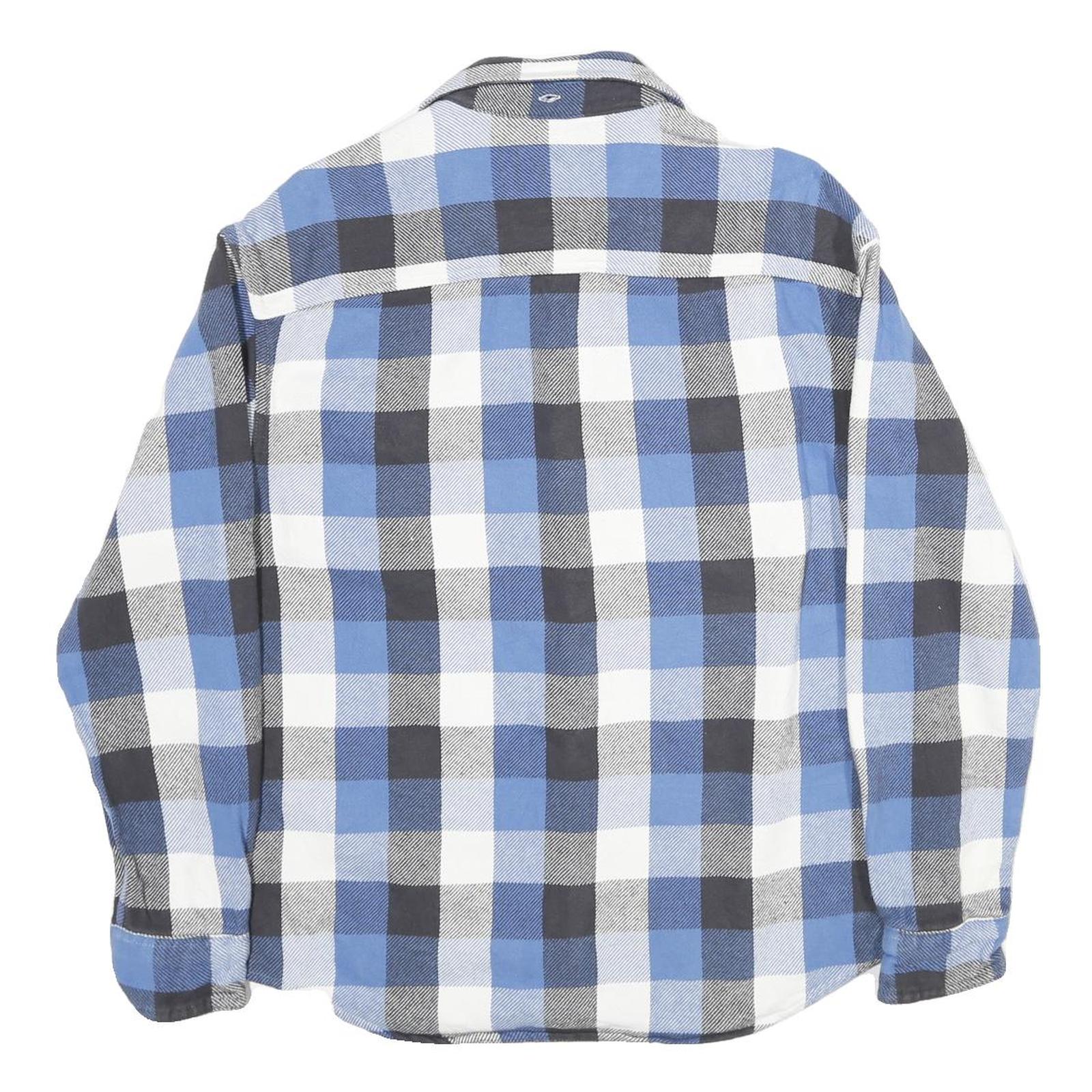 AMERICAN EAGLE Mens Blue And Black Check Shirt M Cotton Classic Fit Casual