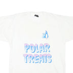 THE BEST Mens White Polar Treats Graphic T-Shirt L Short Sleeve Crew Neck Casual