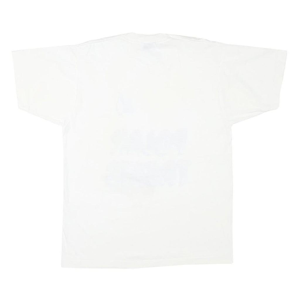 THE BEST Mens White Polar Treats Graphic T-Shirt L Short Sleeve Crew Neck Casual