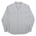 LEVI'S Mens Blue & White Striped Shirt XL Classic Cotton Blend Button Shirt