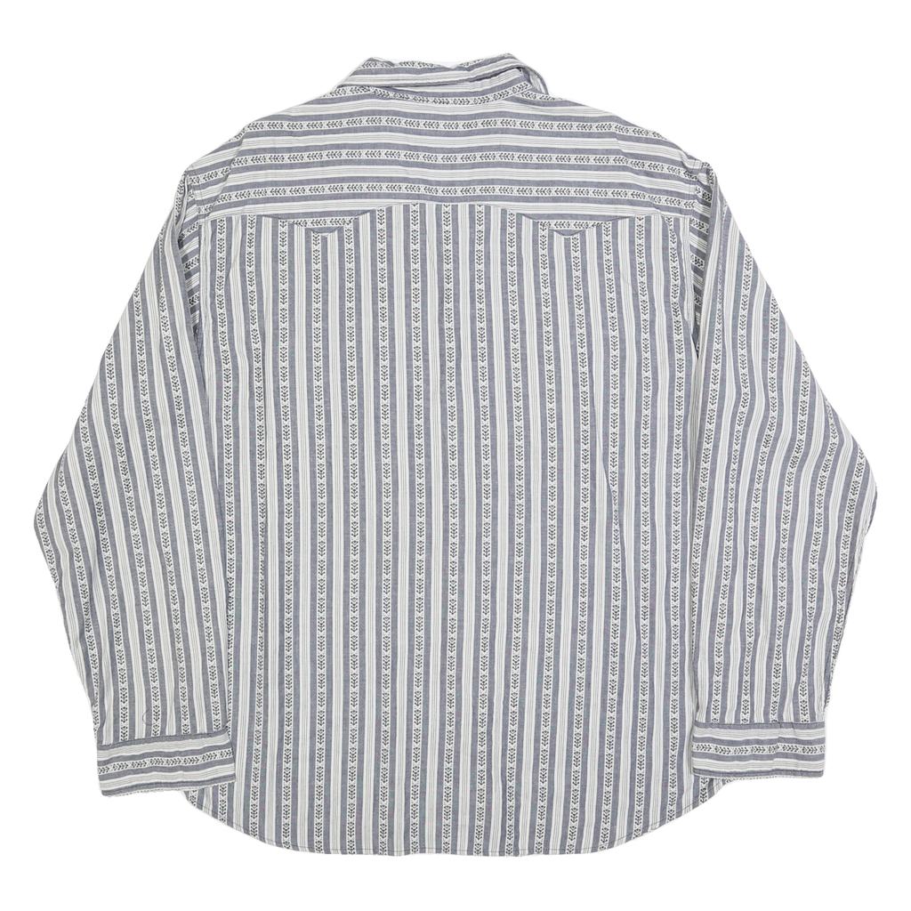 LEVI'S Mens Blue & White Striped Shirt XL Classic Cotton Blend Button Shirt