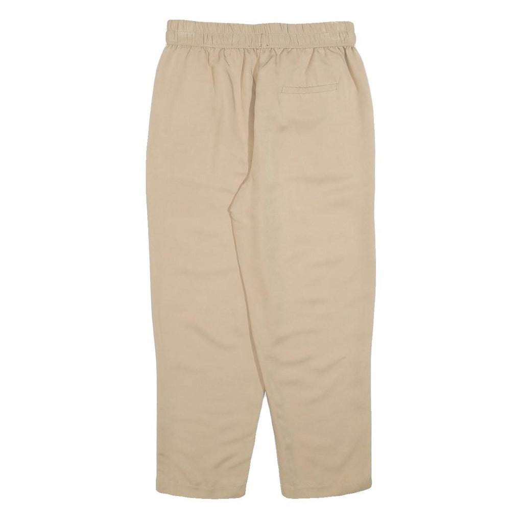 CHICOREE Womens Beige Regular Fit Drawstring Trousers W26 L25 Casual Lightweight