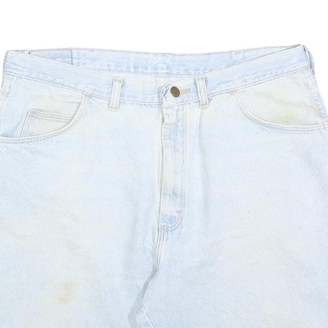 WRANGLER Mens Shorts Blue Casual Plain L W36 Cotton Blend Summer Wear