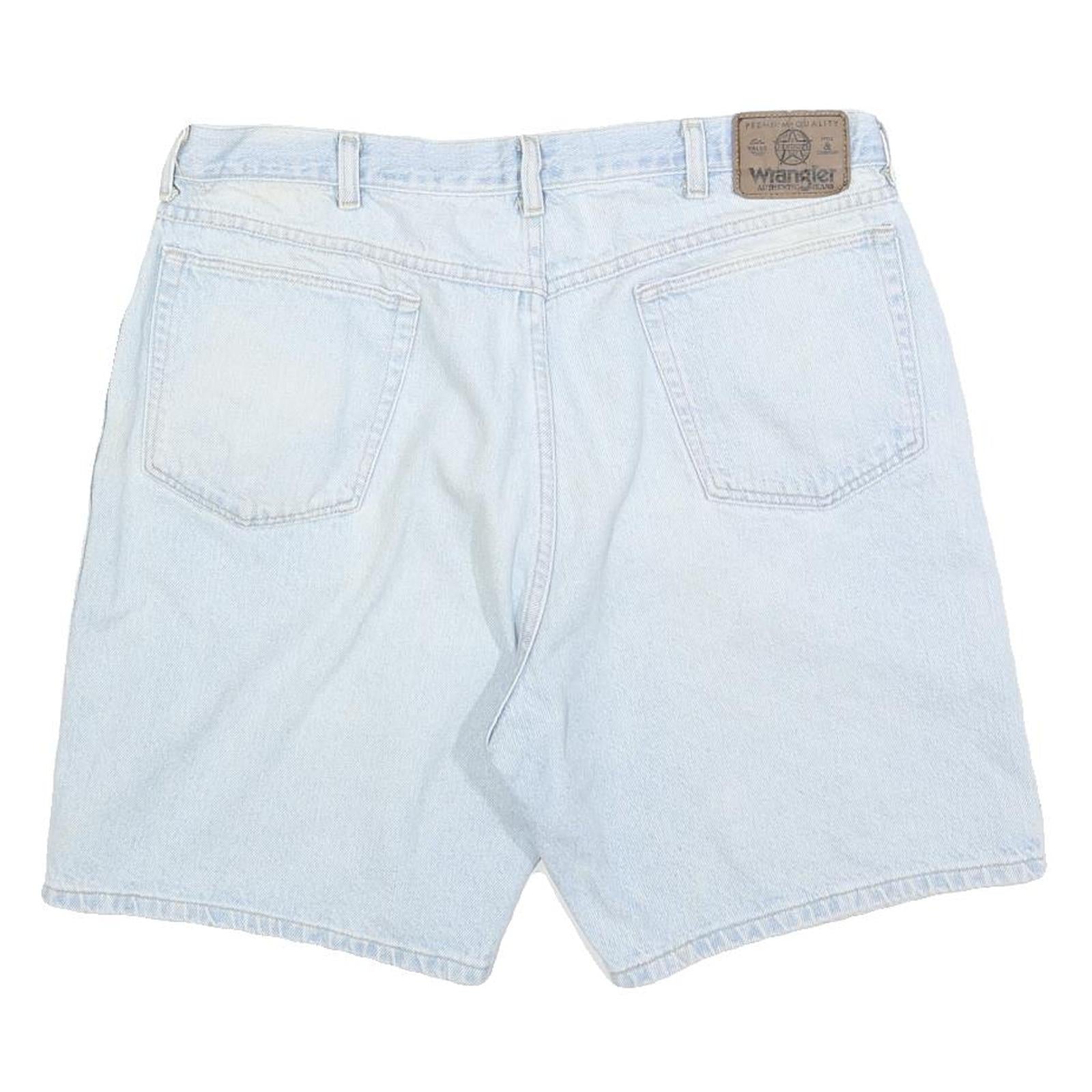WRANGLER Mens Shorts Blue Casual Plain L W36 Cotton Blend Summer Wear