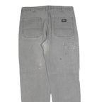 DICKIES Mens Jeans Grey Relaxed Straight Denim Medium W36 L34 Workwear Zip