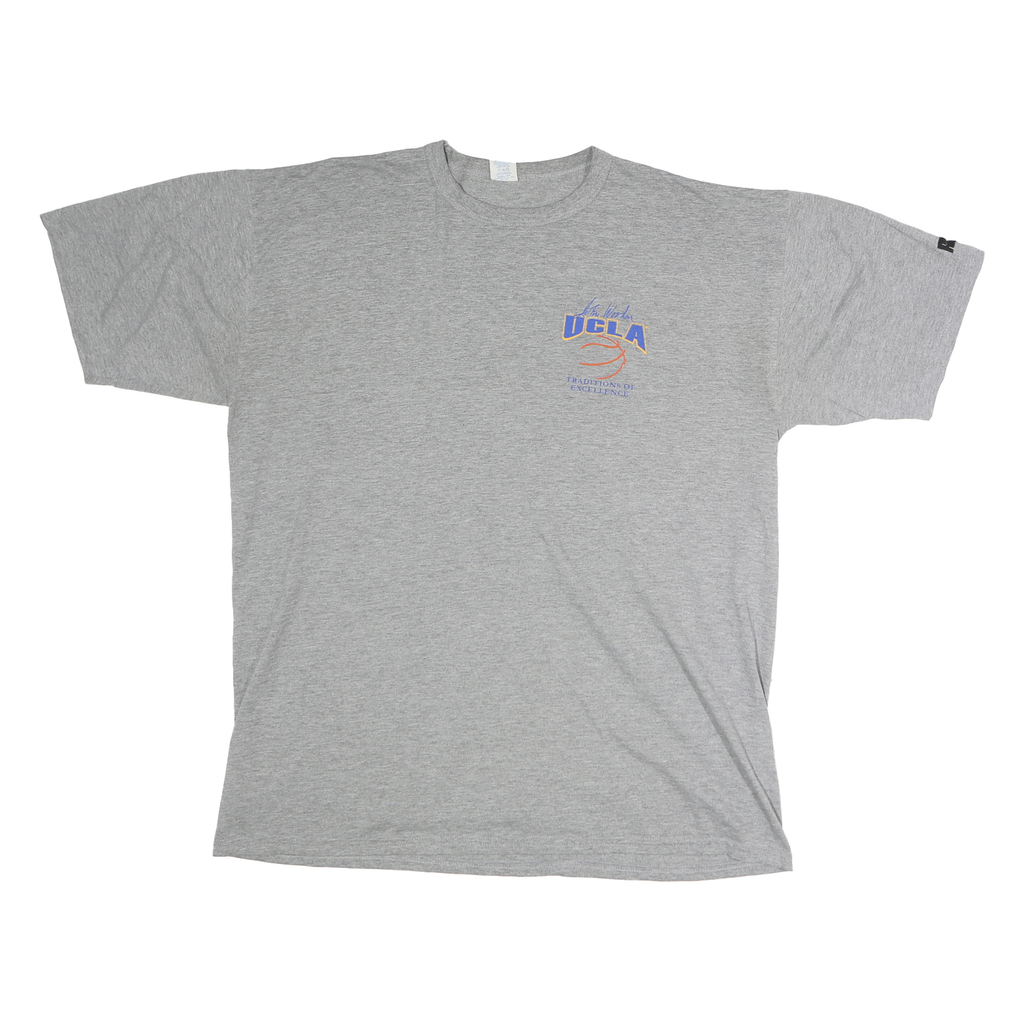RUSSELL ATHLETIC Mens Grey UCLA Basketball T-Shirt XL Short Sleeve Crew Neck