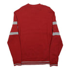 GUESS Womens Red & Grey Striped Cotton Blend Crew Neck Sweatshirt L Est. 1981