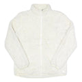 FILA Womens White Faux Fur Jacket L Polyester Zip Up Casual Cozy Outerwear
