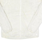 FILA Womens White Faux Fur Jacket L Polyester Zip Up Casual Cozy Outerwear