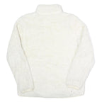 FILA Womens White Faux Fur Jacket L Polyester Zip Up Casual Cozy Outerwear