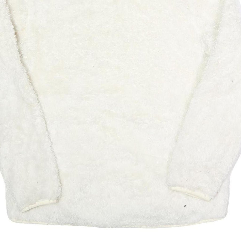 FILA Womens White Faux Fur Jacket L Polyester Zip Up Casual Cozy Outerwear