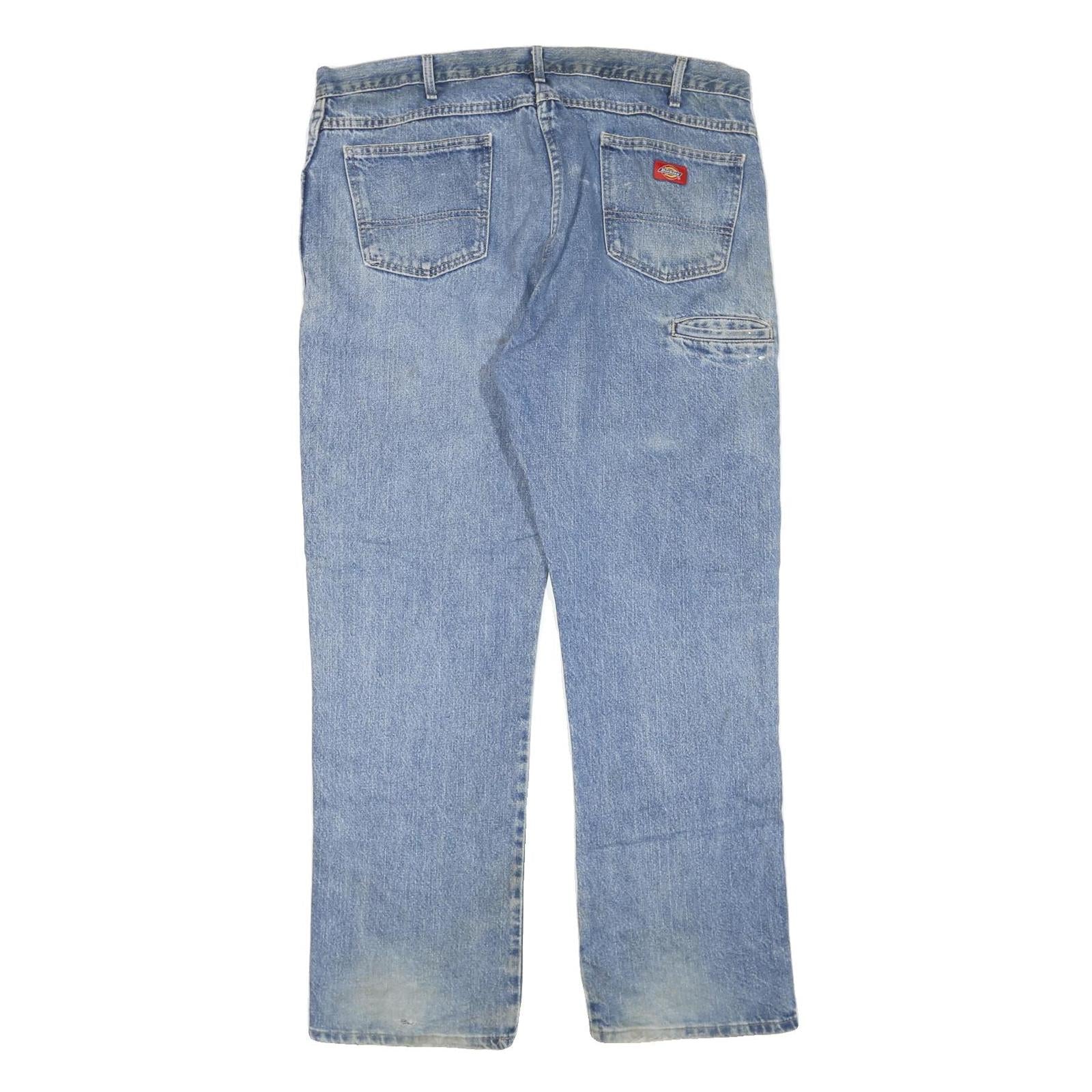 DICKIES Mens Jeans Blue Regular Straight Denim Medium W42 L32 Casual Workwear
