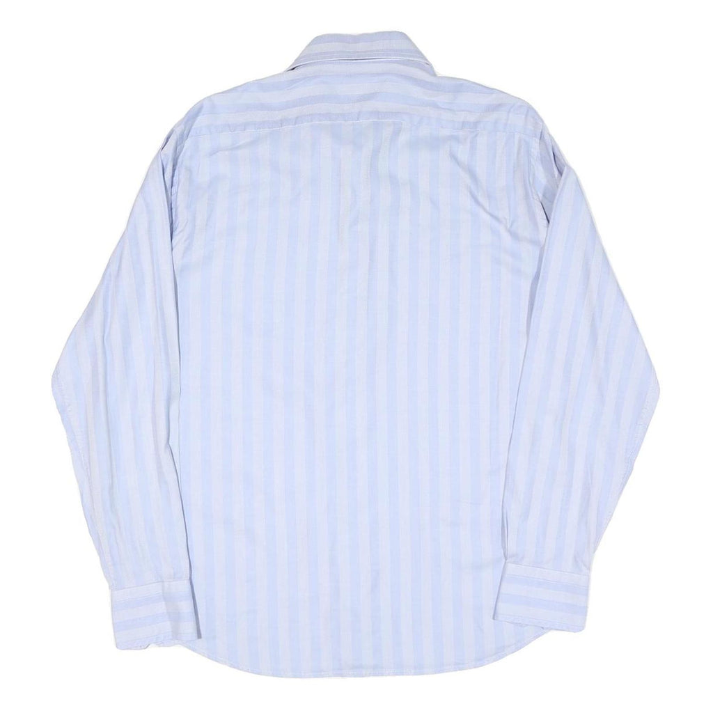 TOMMY HILFIGER Mens Blue & White Striped Shirt L Classic Fit Cotton Blend