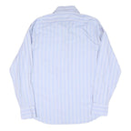 TOMMY HILFIGER Mens Blue & White Striped Shirt L Classic Fit Cotton Blend