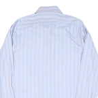 TOMMY HILFIGER Mens Blue & White Striped Shirt L Classic Fit Cotton Blend