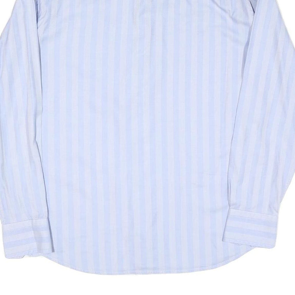 TOMMY HILFIGER Mens Blue & White Striped Shirt L Classic Fit Cotton Blend