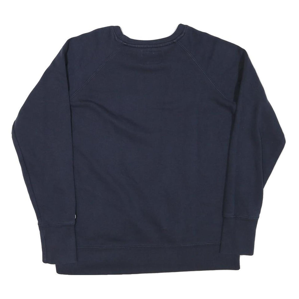 CHAMPION Mens Blue Navy Crew Neck S Cotton Blend Pullover Sweatshirt Logo
