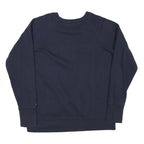 CHAMPION Mens Blue Navy Crew Neck S Cotton Blend Pullover Sweatshirt Logo