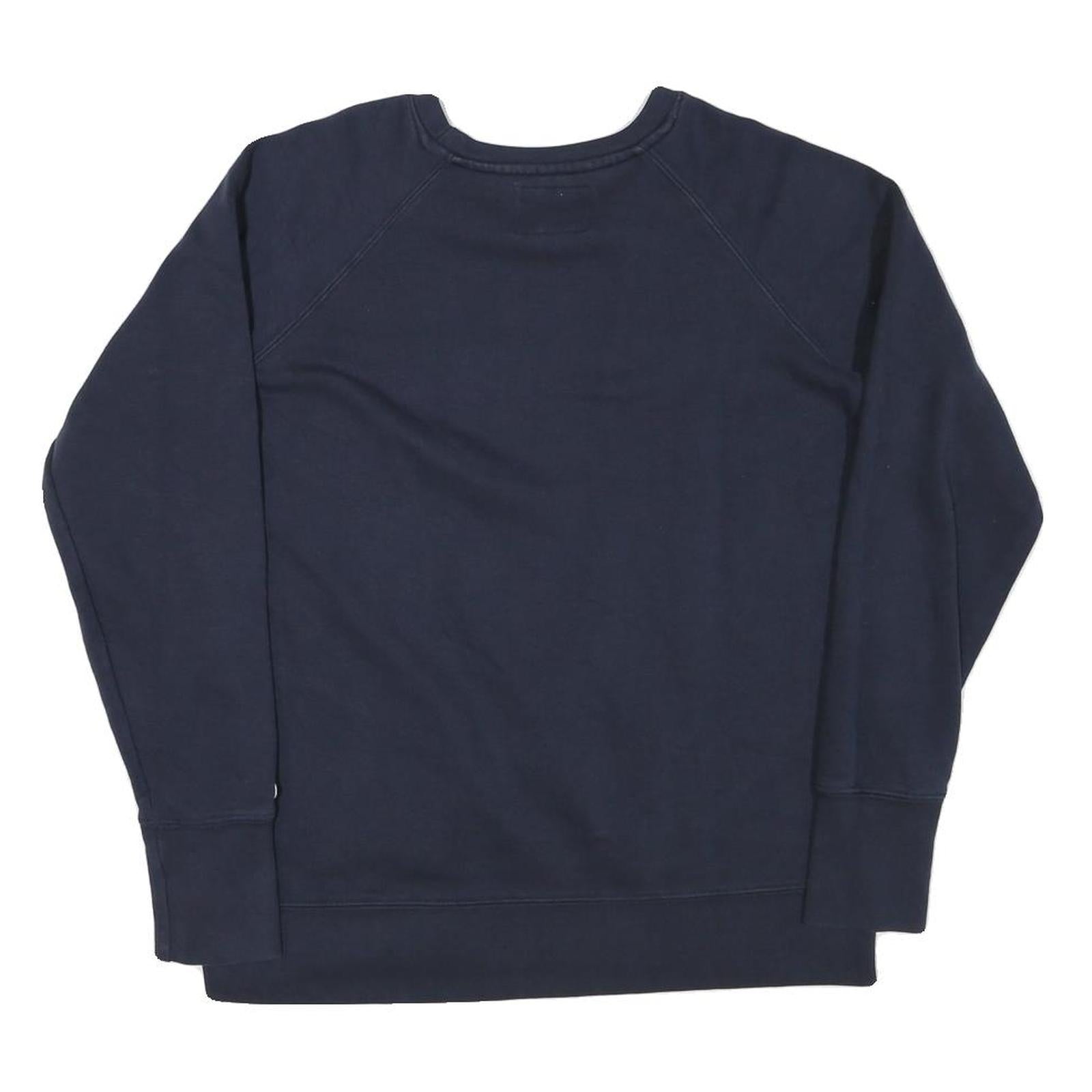 CHAMPION Mens Blue Navy Crew Neck S Cotton Blend Pullover Sweatshirt Logo