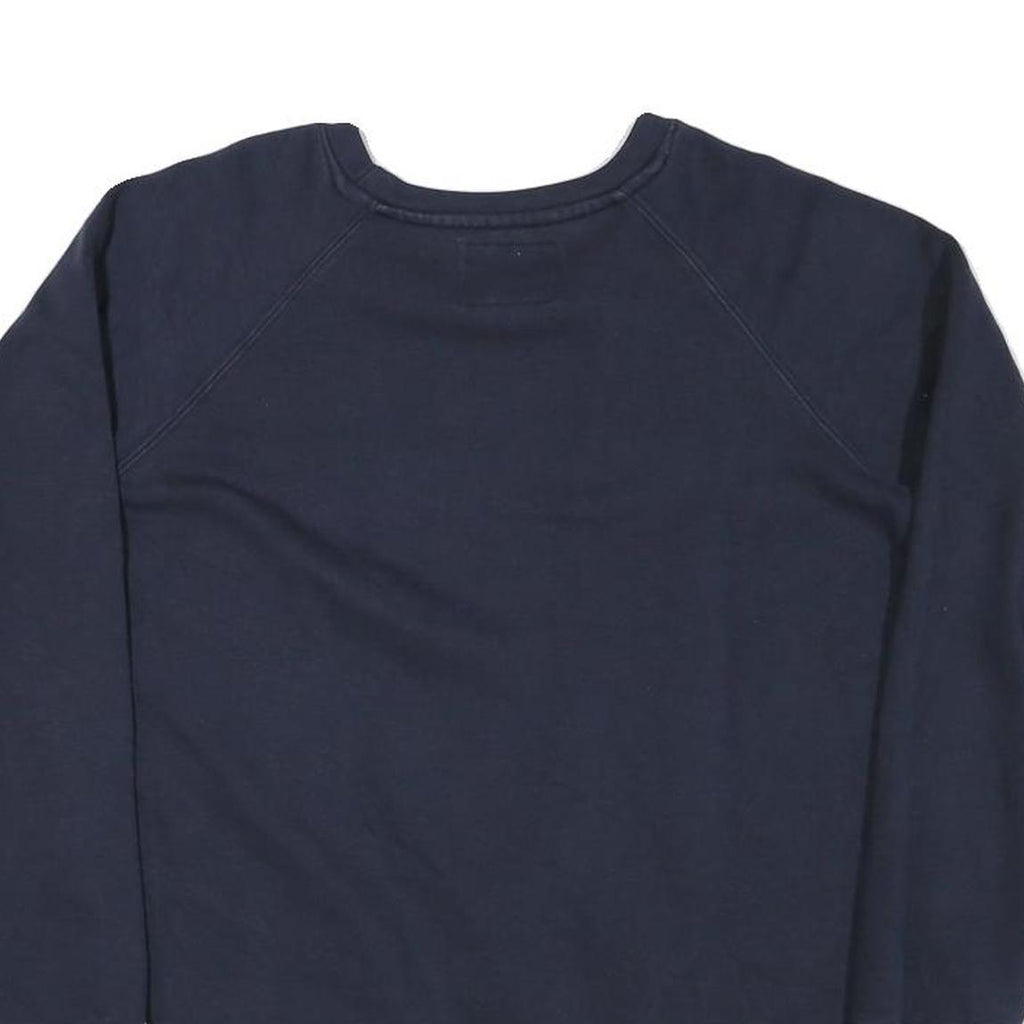 CHAMPION Mens Blue Navy Crew Neck S Cotton Blend Pullover Sweatshirt Logo