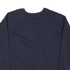 CHAMPION Mens Blue Navy Crew Neck S Cotton Blend Pullover Sweatshirt Logo