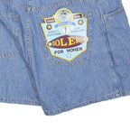 BOLERO Womens Blue Denim Mini Cotton Blend Skirt Button Closure S Stylish Casual