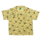 CANDA Womens Printed Shirt Yellow Collared Viscose Floral M
