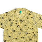 CANDA Womens Printed Shirt Yellow Collared Viscose Floral M