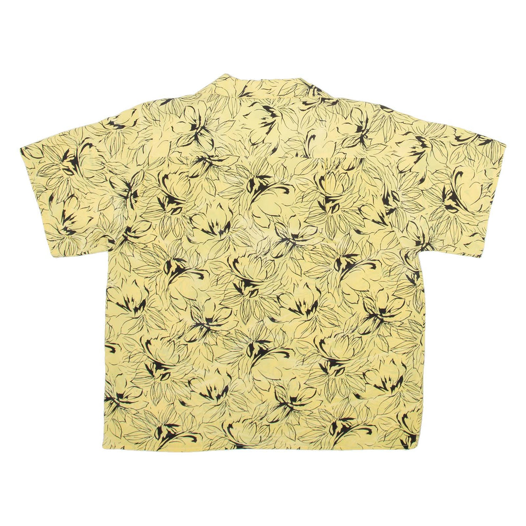 CANDA Womens Printed Shirt Yellow Collared Viscose Floral M