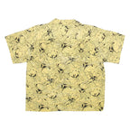 CANDA Womens Printed Shirt Yellow Collared Viscose Floral M
