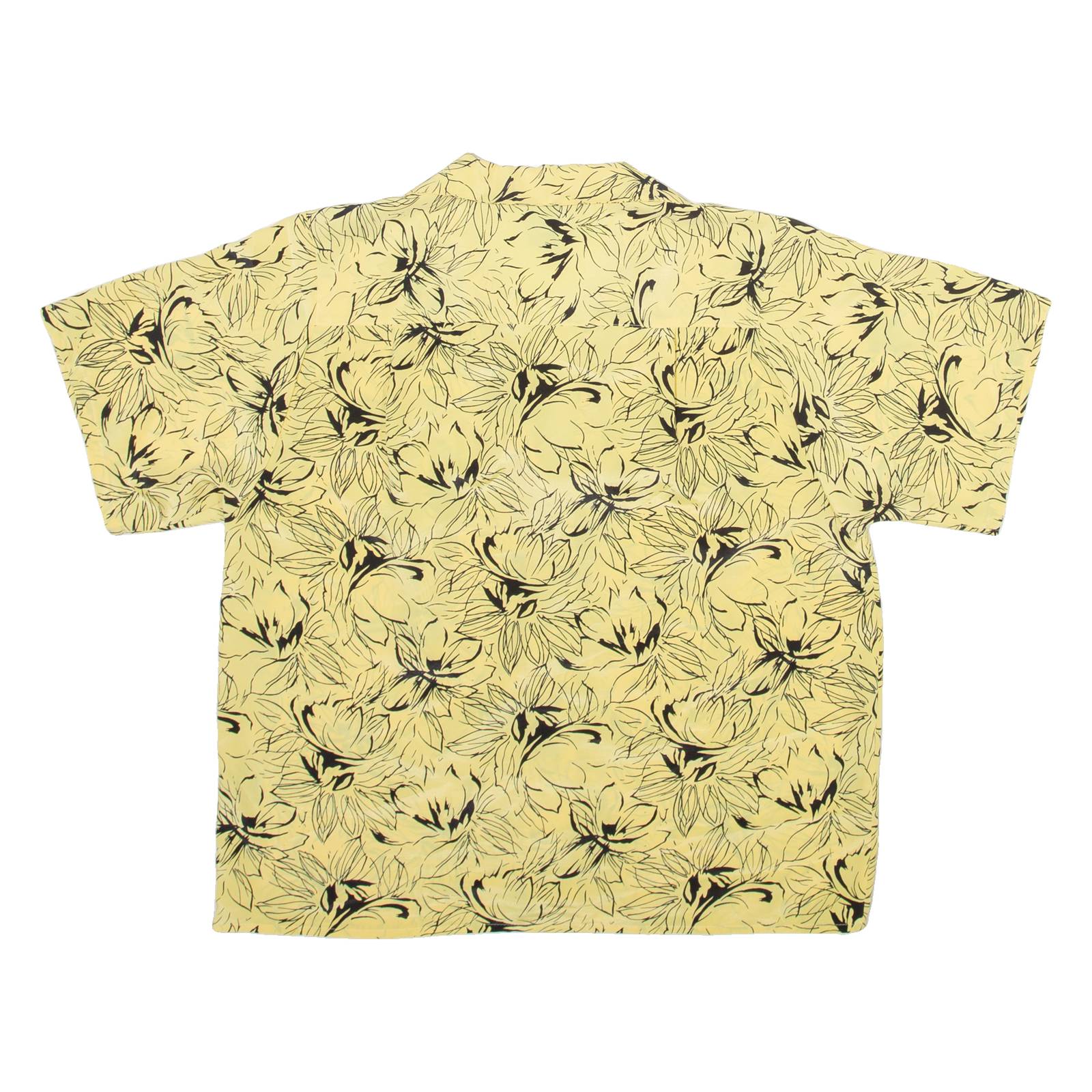CANDA Womens Printed Shirt Yellow Collared Viscose Floral M
