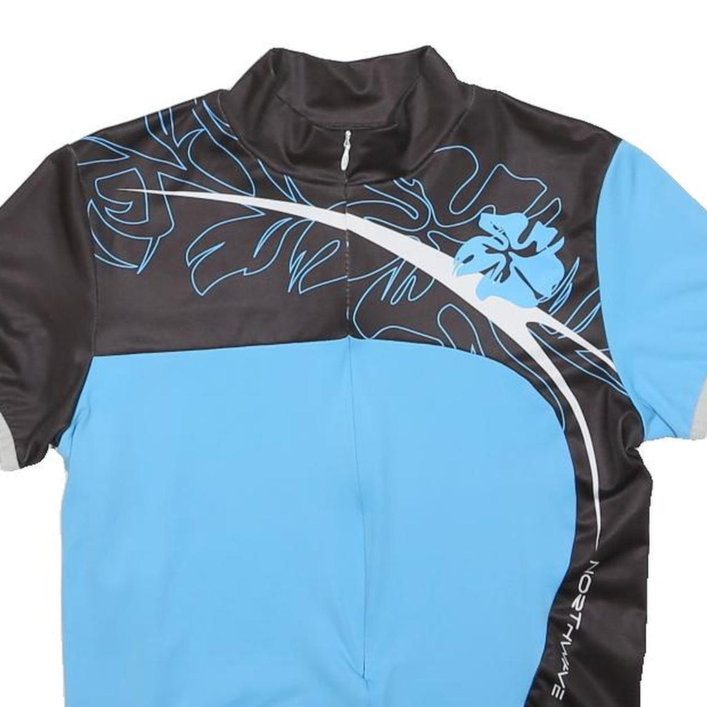 NORTHWAVE Boys Blue & Black Cycle Jersey M Short Sleeve Half Zip Casual
