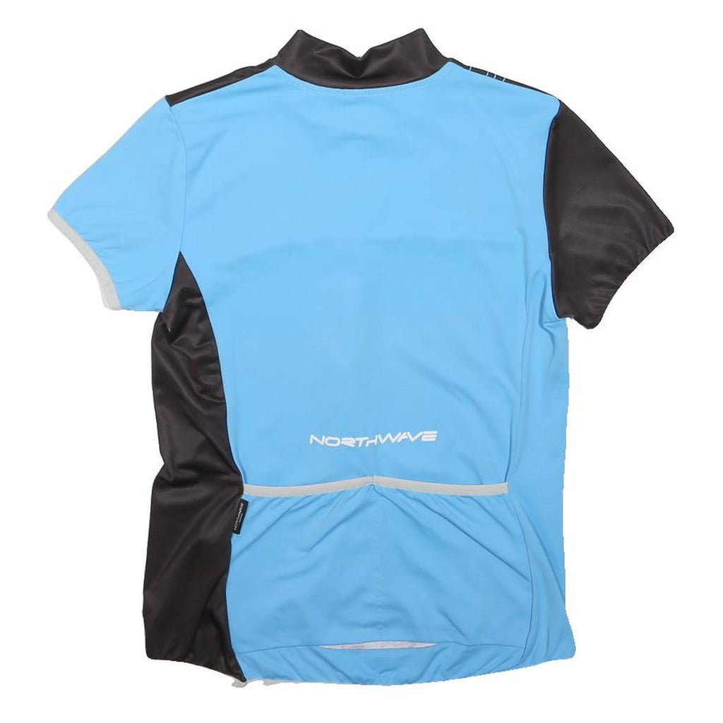 NORTHWAVE Boys Blue & Black Cycle Jersey M Short Sleeve Half Zip Casual