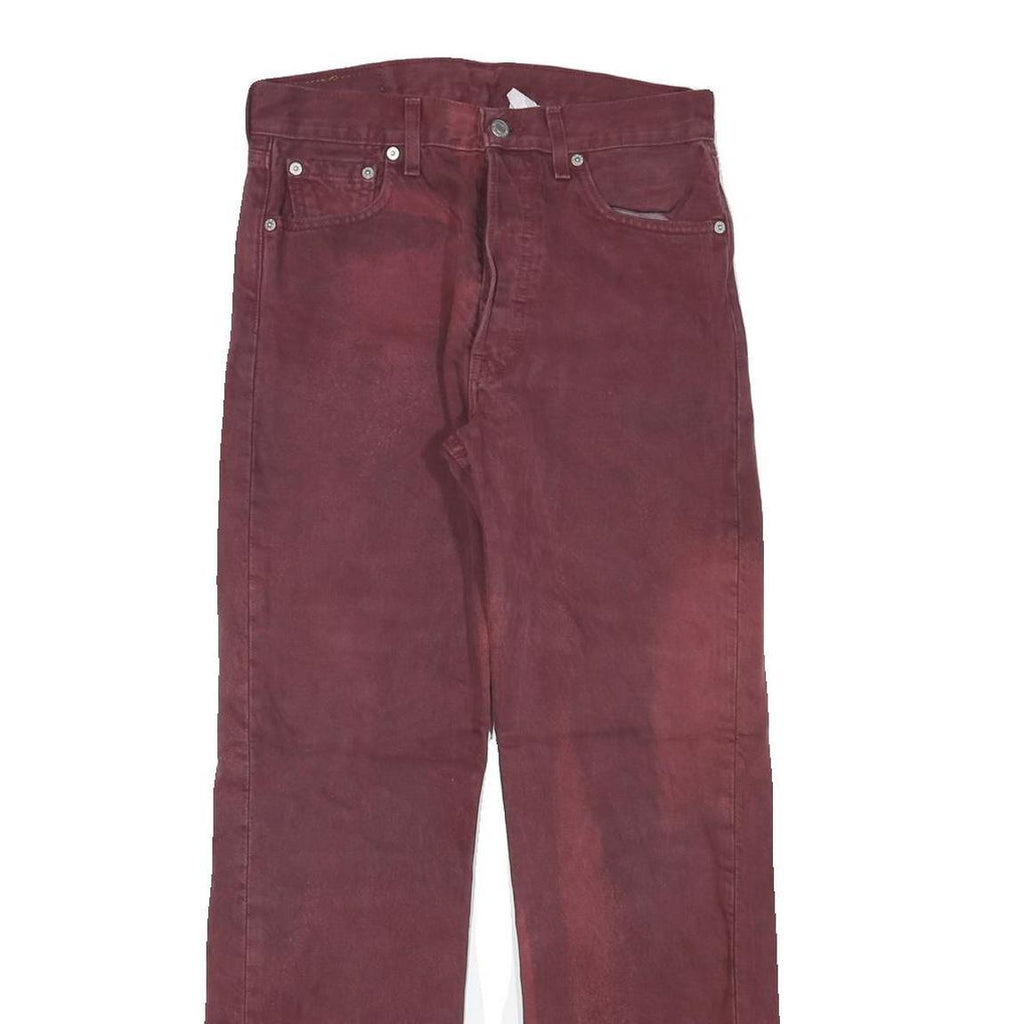 LEVI'S 501 Mens Red Regular Straight Denim Medium W28 L29 Classic Cotton Blend