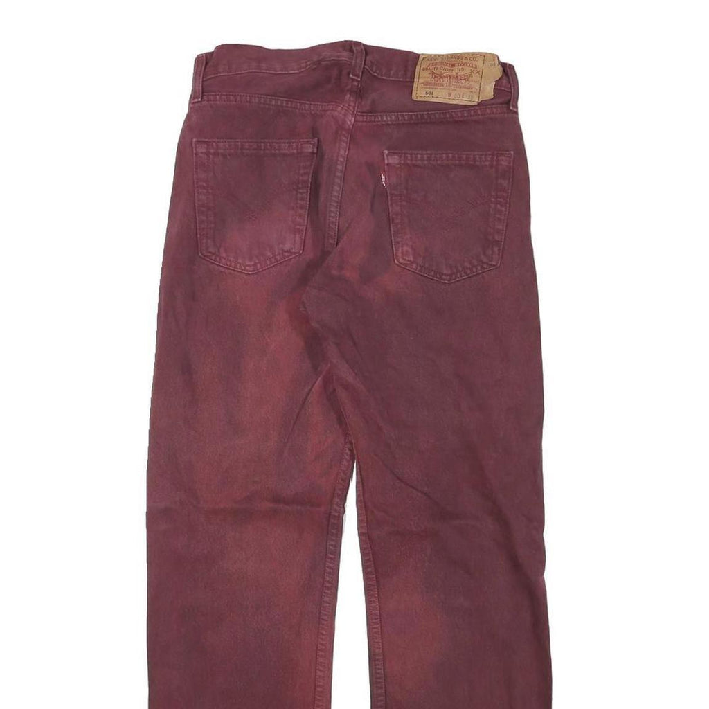 LEVI'S 501 Mens Red Regular Straight Denim Medium W28 L29 Classic Cotton Blend