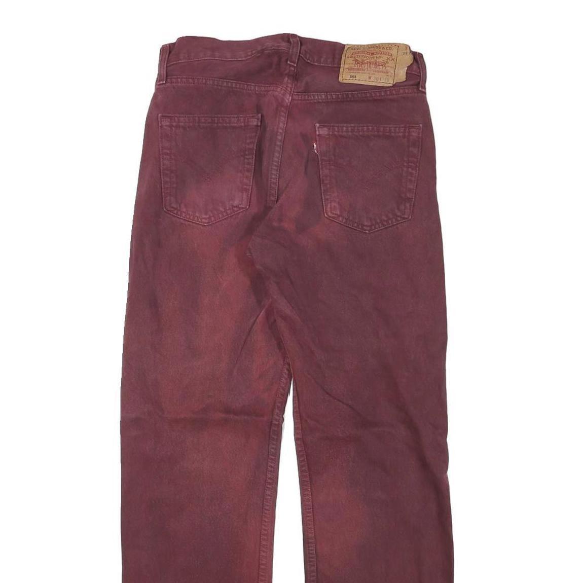 LEVI'S 501 Mens Red Regular Straight Denim Medium W28 L29 Classic Cotton Blend