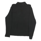 LACOSTE Mens Black Cotton Long Sleeve Plain Polo Shirt S Classic Sport