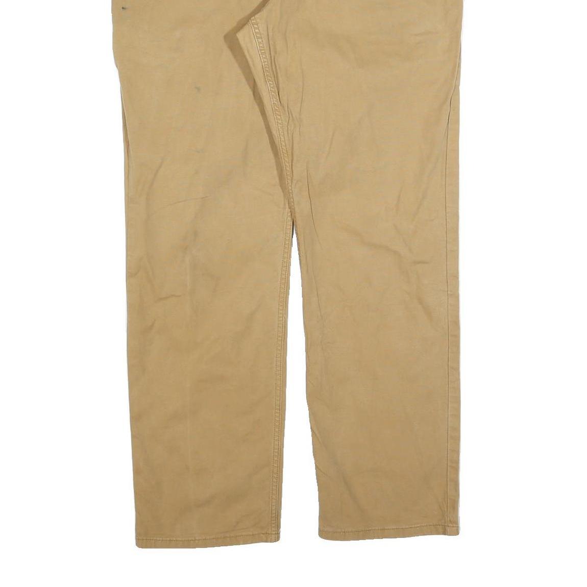 CARHARTT Mens Cotton Blend Beige Relaxed Straight Trousers W36 L32 Workwear