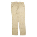CARHARTT Mens Cotton Blend Beige Relaxed Straight Trousers W32 L34 Workwear