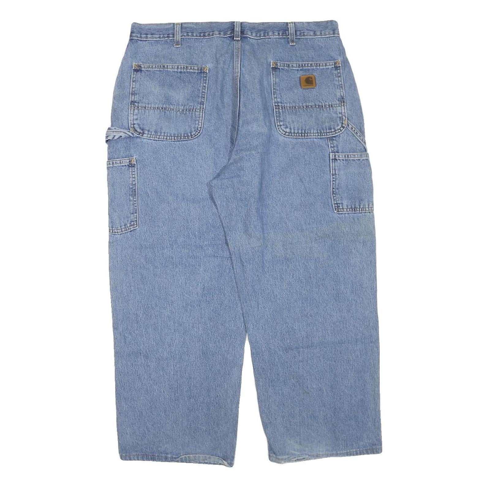 CARHARTT Mens Regular Fit Straight Blue Denim Jeans W40 L27 Workwear Casual