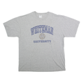 GILDEN Mens Grey Whiteman University Graphic T-Shirt XL Short Sleeve Crew Neck