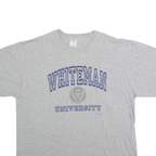 GILDEN Mens Grey Whiteman University Graphic T-Shirt XL Short Sleeve Crew Neck