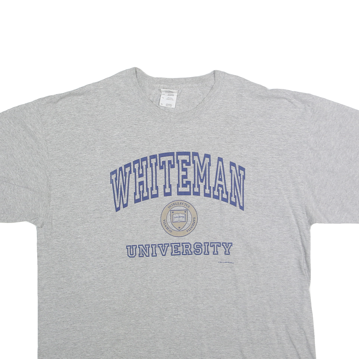 GILDEN Mens Grey Whiteman University Graphic T-Shirt XL Short Sleeve Crew Neck