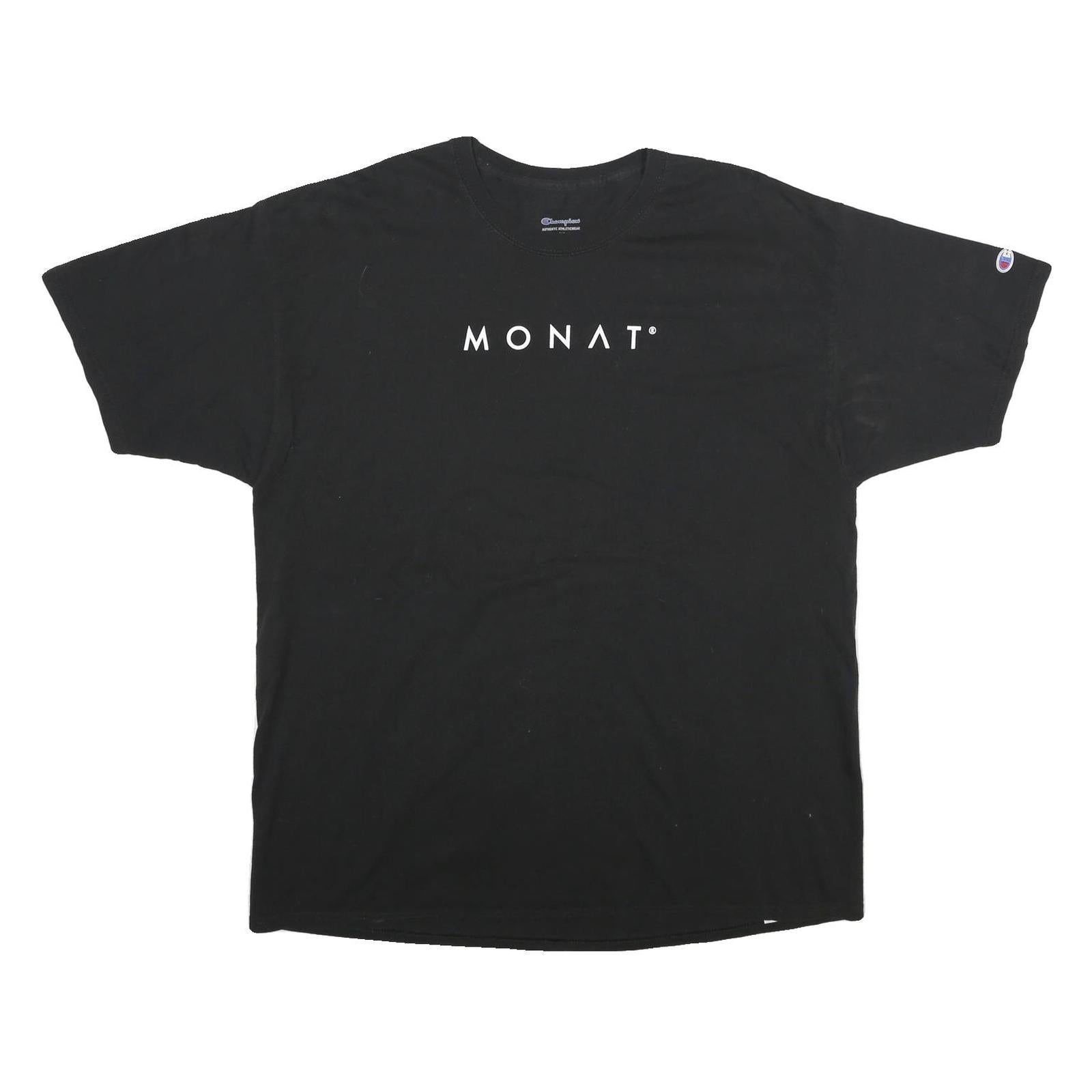 CHAMPION Mens Black Cotton Graphic T-Shirt 2XL Short Sleeve Crew Neck Magic