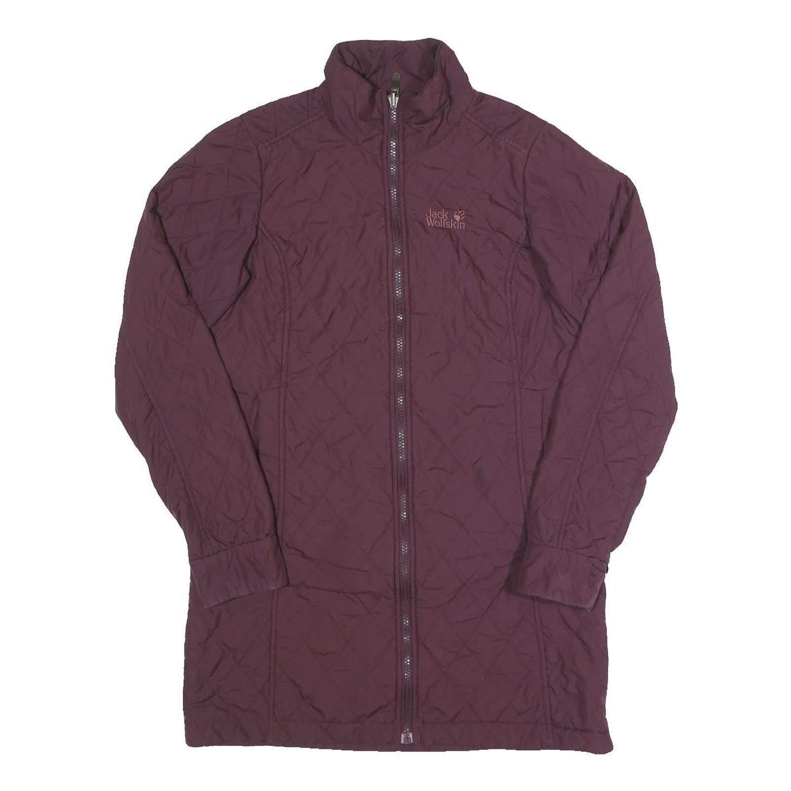 JACK WOLFSKIN Womens Maroon Quilted Jacket XS Polyester Zip Lightweight