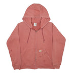 CARHARTT Womens Pink Full Zip Hoodie S Cotton Blend Casual Zip Up Sweatshirt