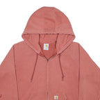 CARHARTT Womens Pink Full Zip Hoodie S Cotton Blend Casual Zip Up Sweatshirt