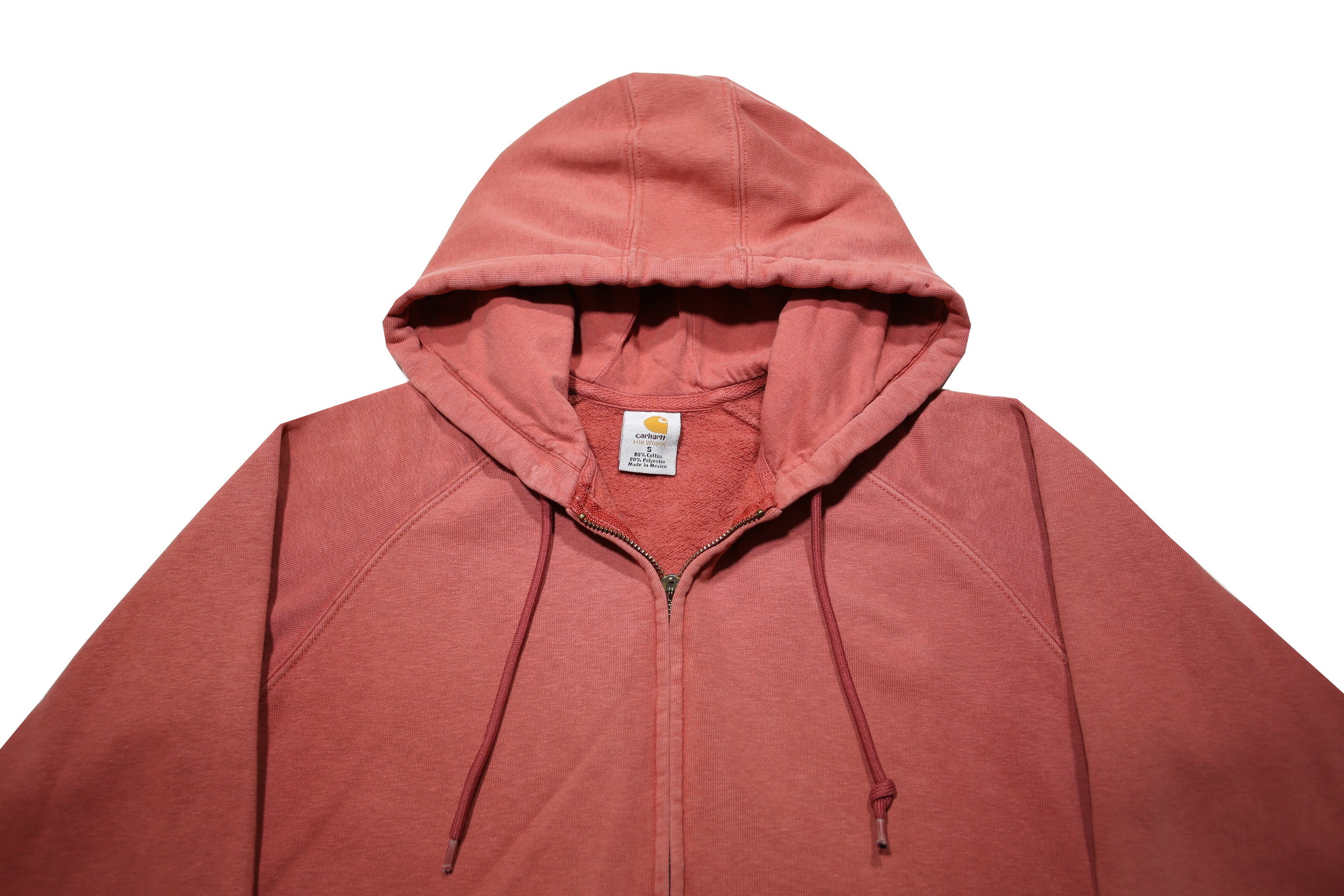 CARHARTT Womens Pink Full Zip Hoodie S Cotton Blend Casual Zip Up Sweatshirt
